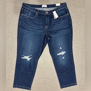 Lane Bryant Signature Fit Slim Straight Ankle Jeans Size 20 Mid-Rise Distressed